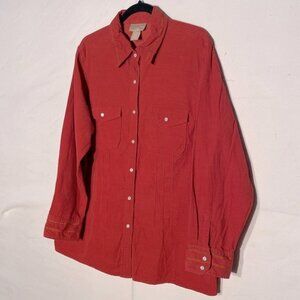 Cotton Ginny Plus Burnt  Orange Corduroy Long Sleeve Top (size S fits like XL)